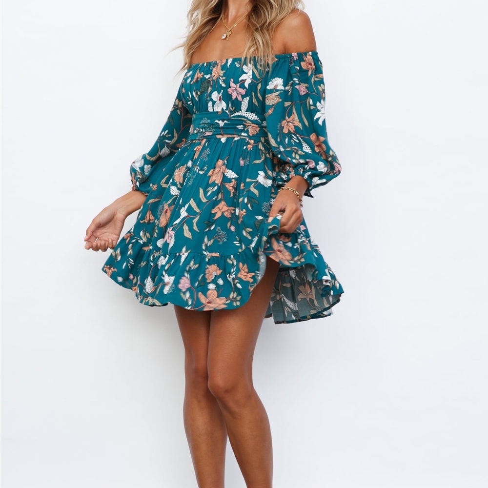 Hello Molly Floral Off-Shoulder Dress